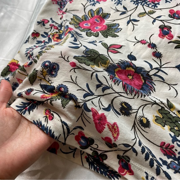 Tory Burch Michaela Floral Print T-Shirt | 100% Pima Cotton | Size Extra Small - Picture 4 of 5